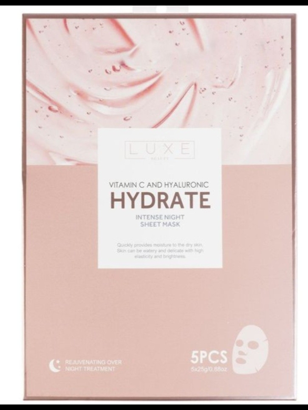 Luxe Hydrate Intense Night Sheet Mask – Pink & White Packaging